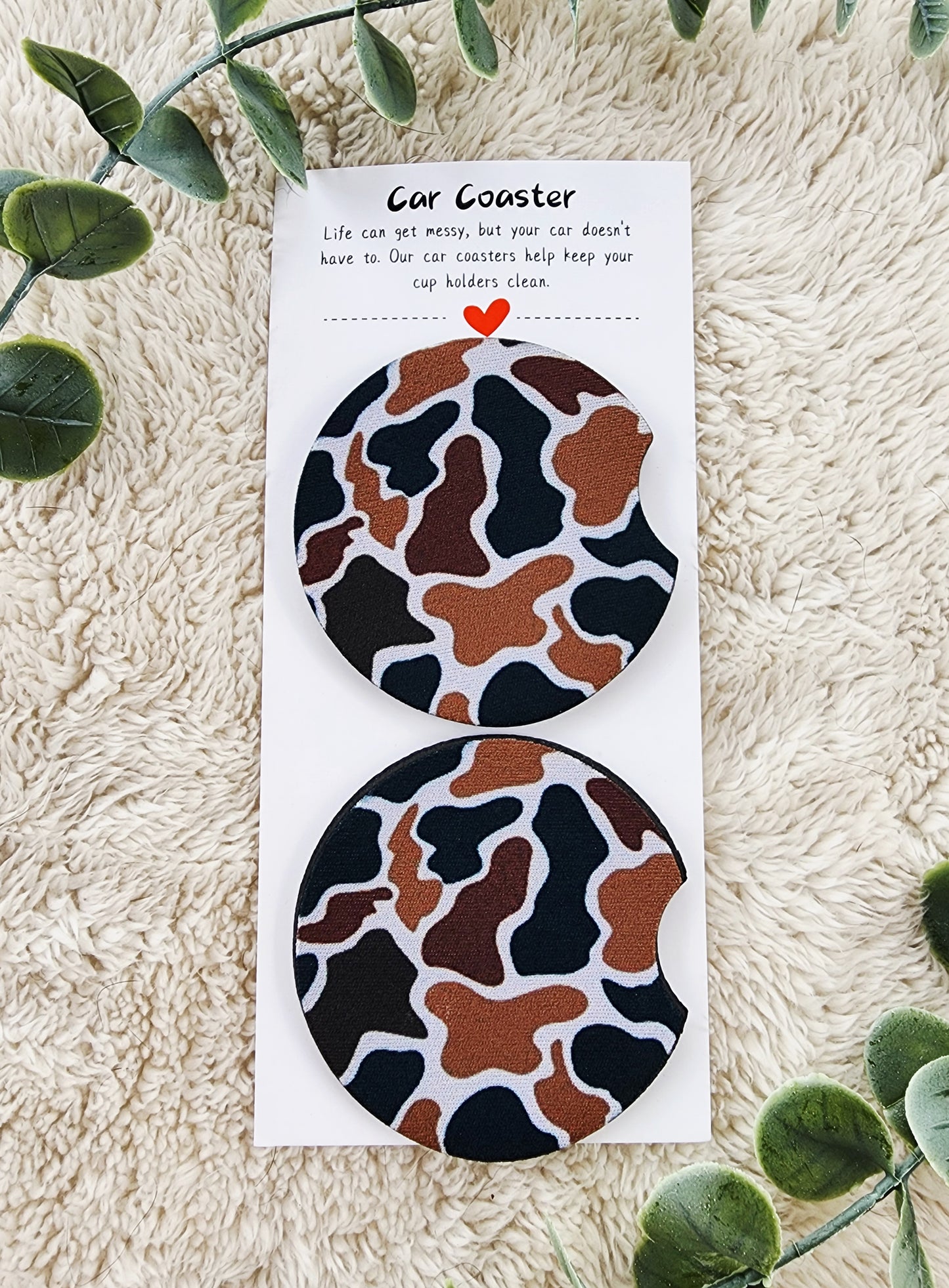 Retro Camo - Neoprene Car Coasters