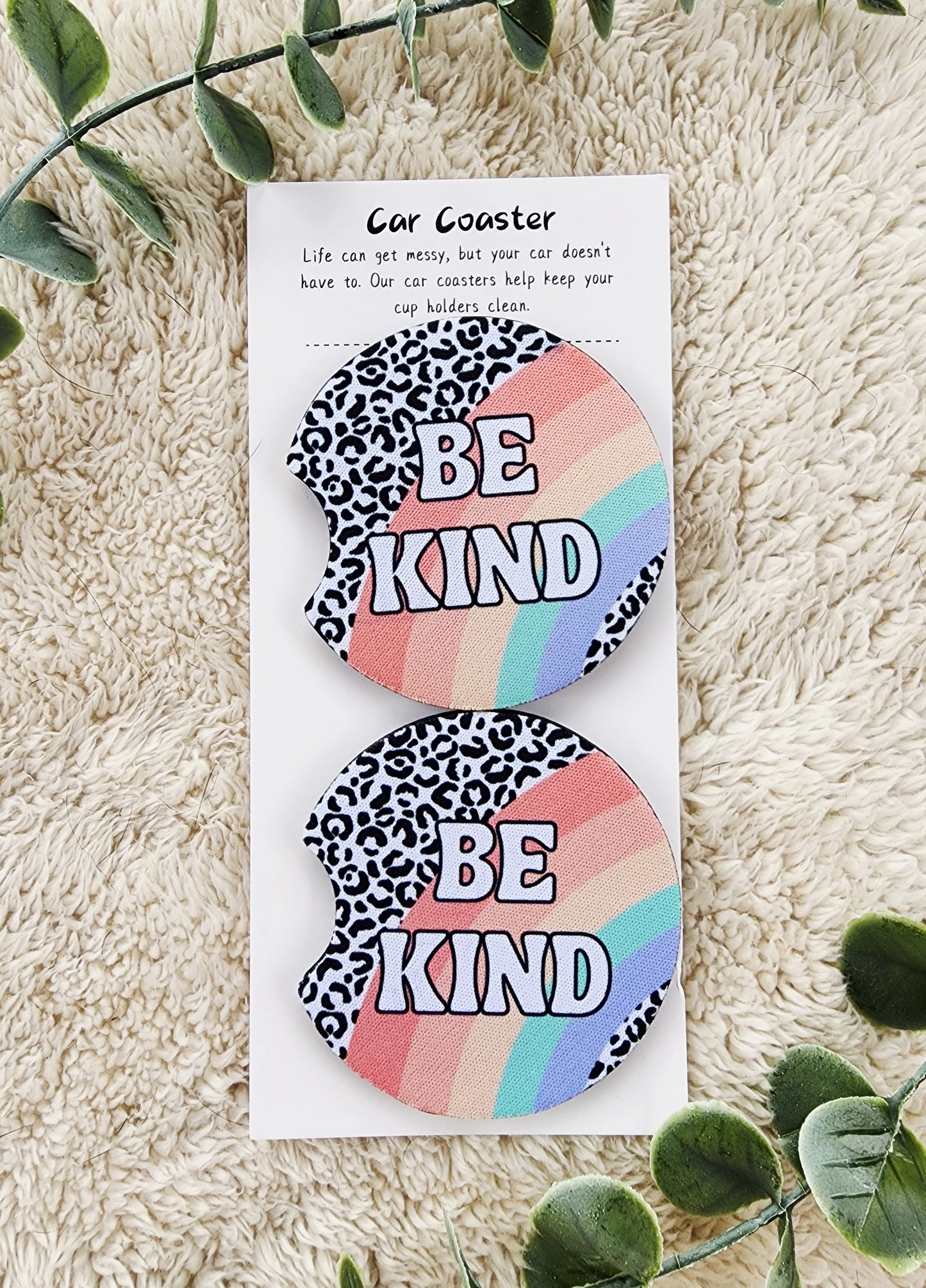 Be Kind - Neoprene Car Coasters