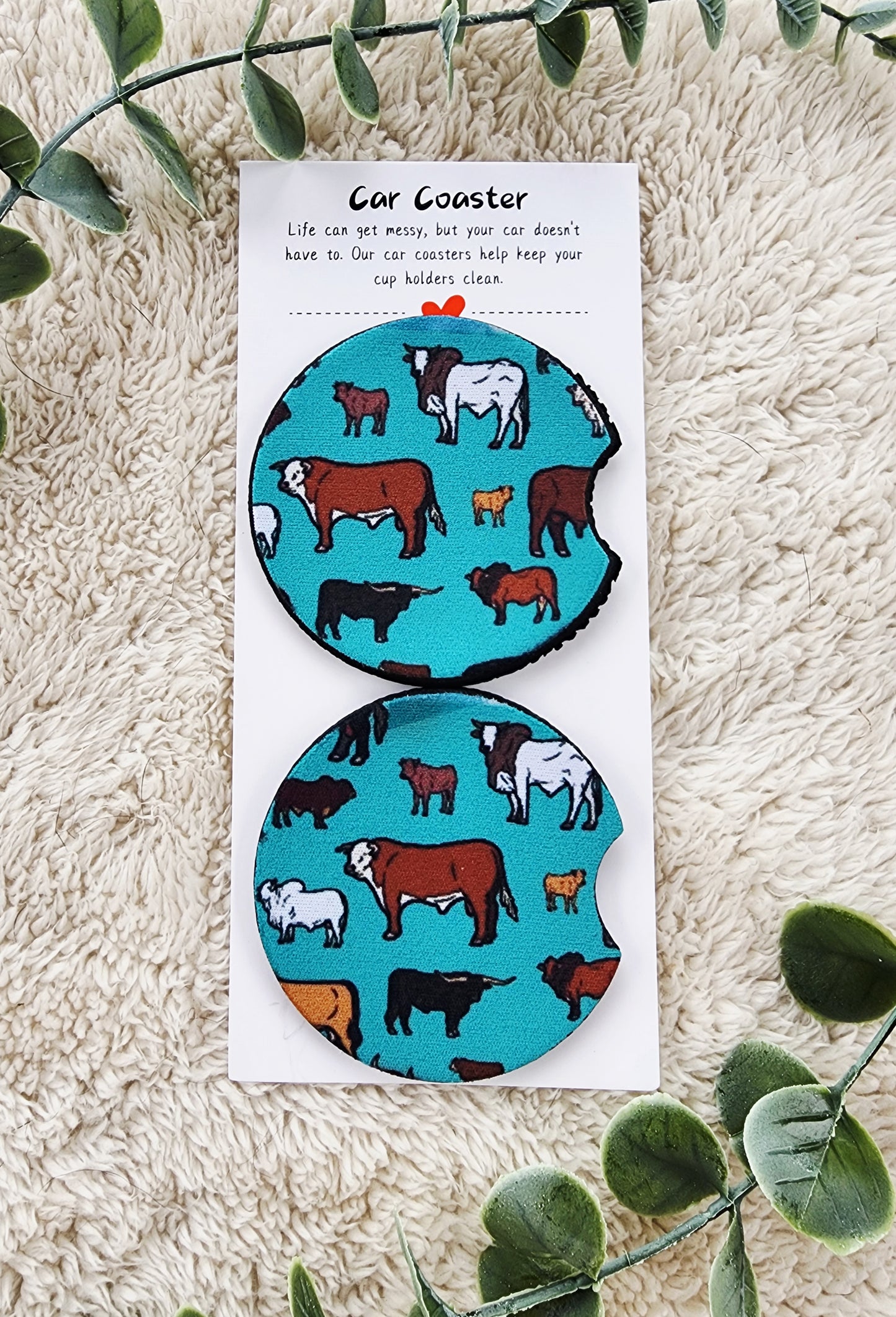 Cattle - Neoprene Car Coasters