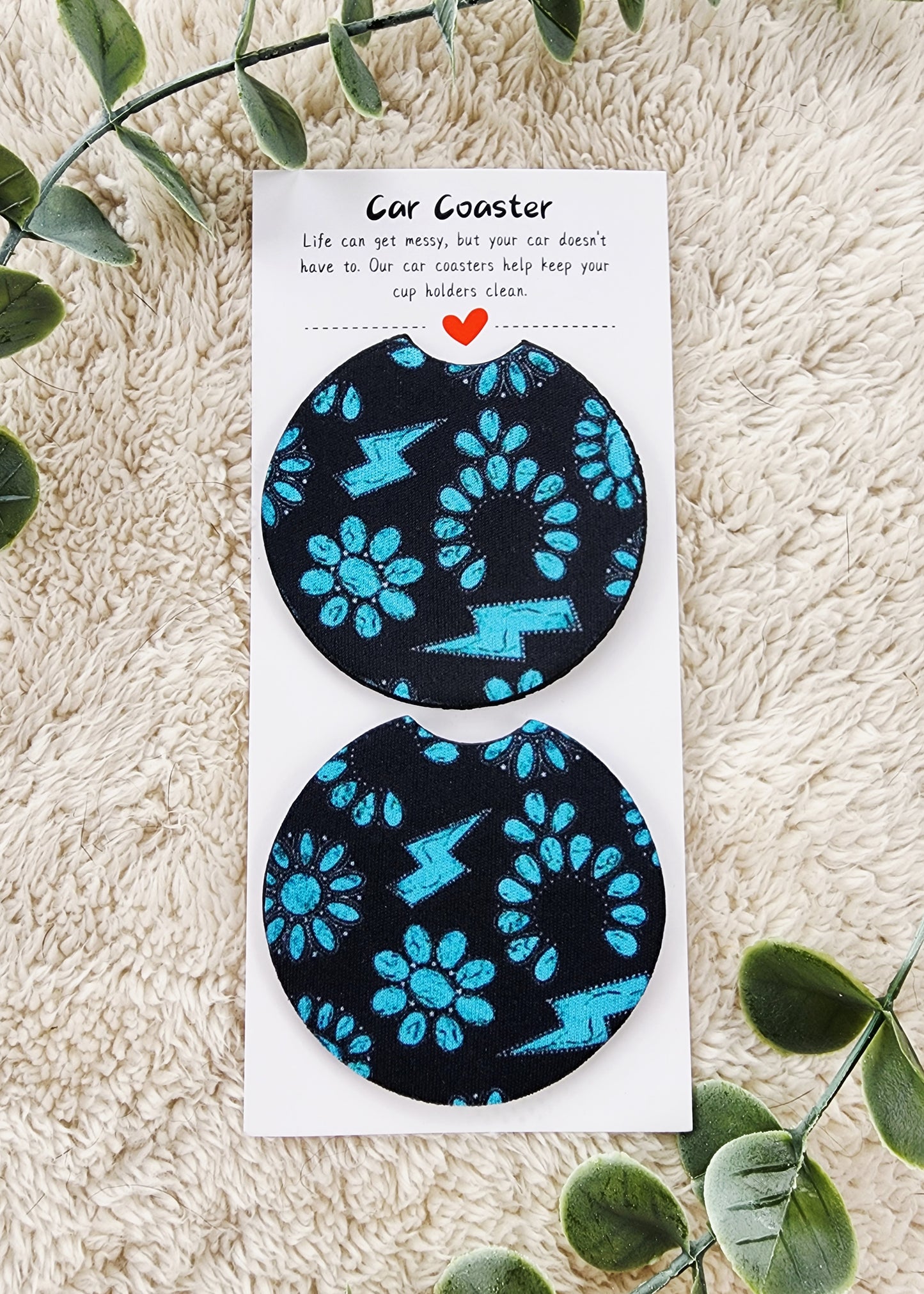 Turquoise - Neoprene Car Coasters
