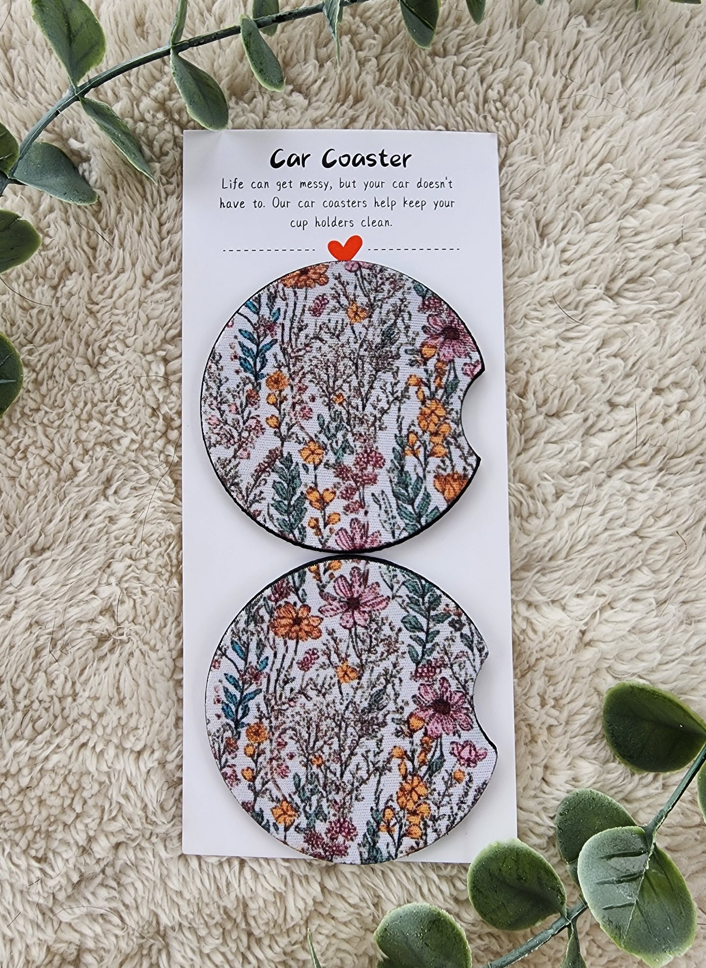 Floral - Neoprene Car Coasters