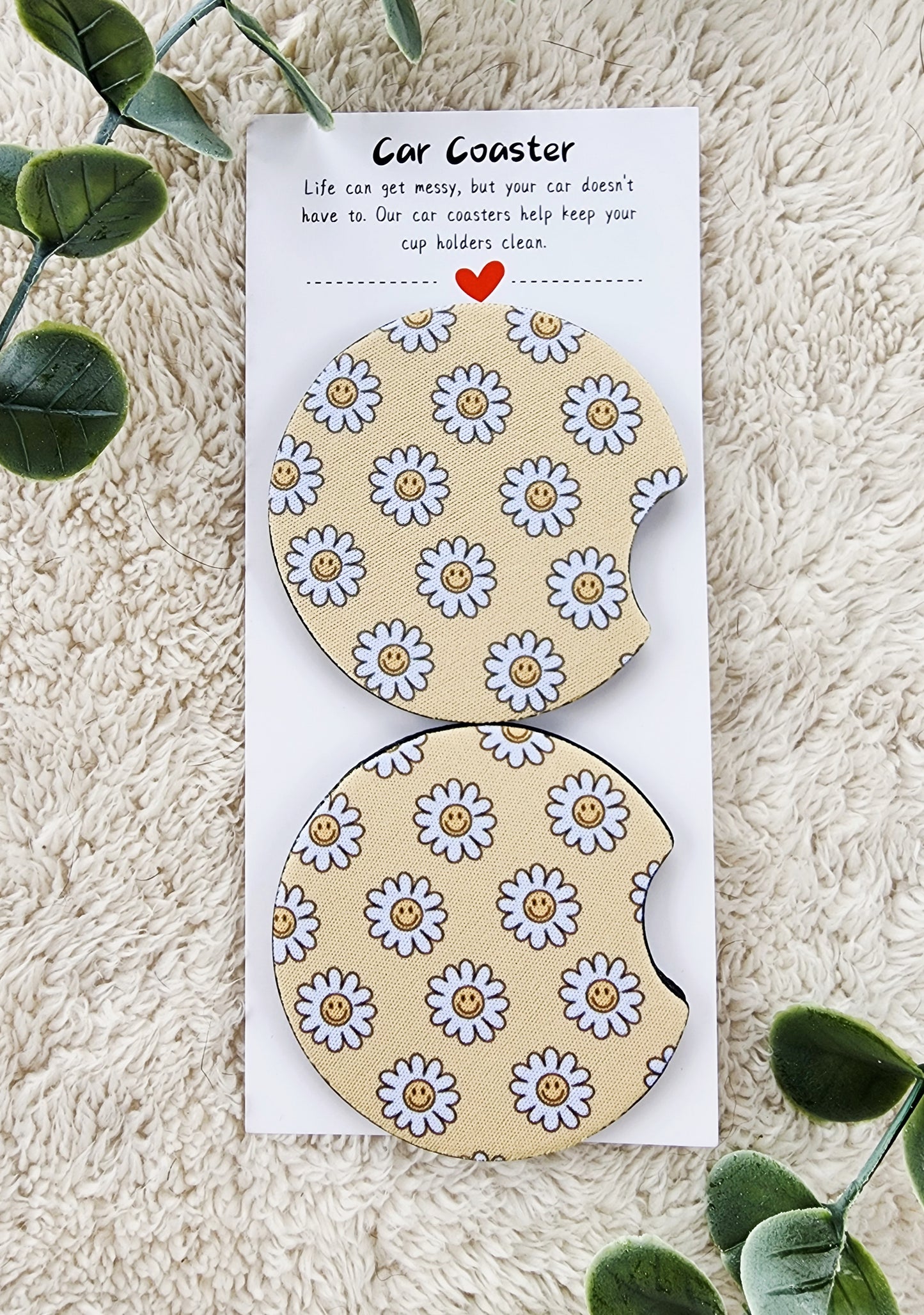 Yellow Daisies - Neoprene Car Coasters