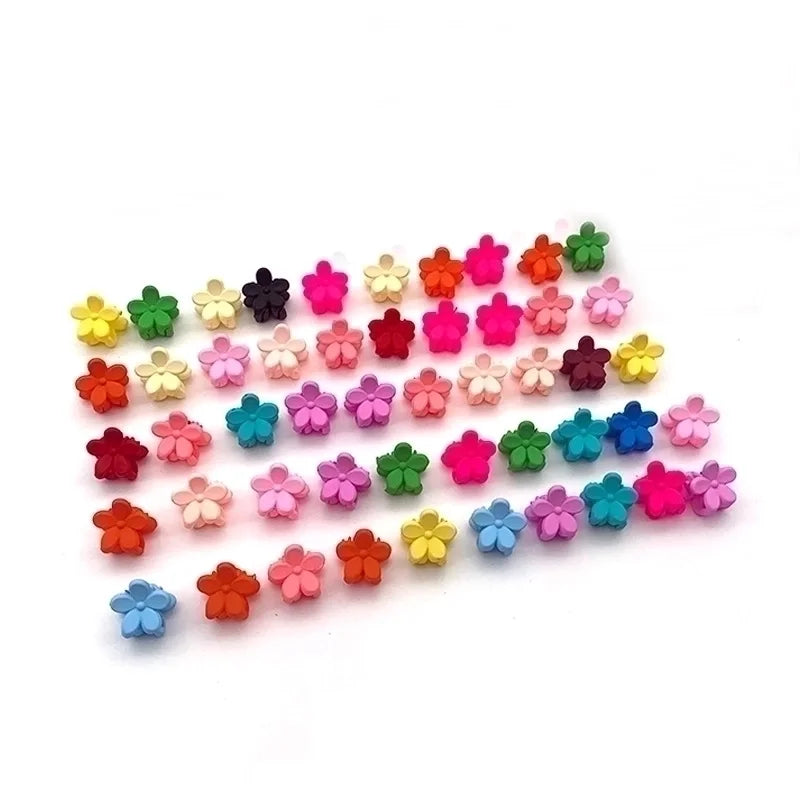 Mini Flower Hair Clips - Pack of 6 - Random Colors