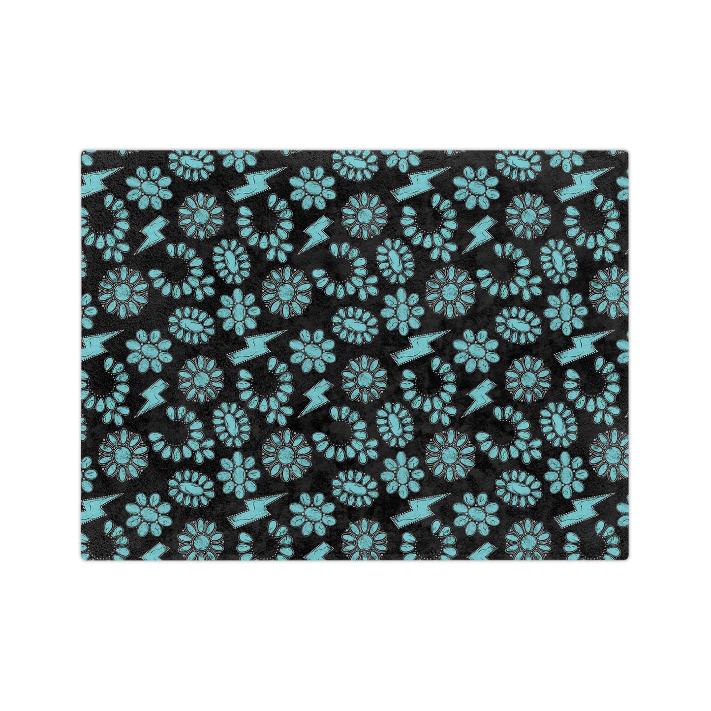 Western Turquoise Velveteen Microfiber Blanket