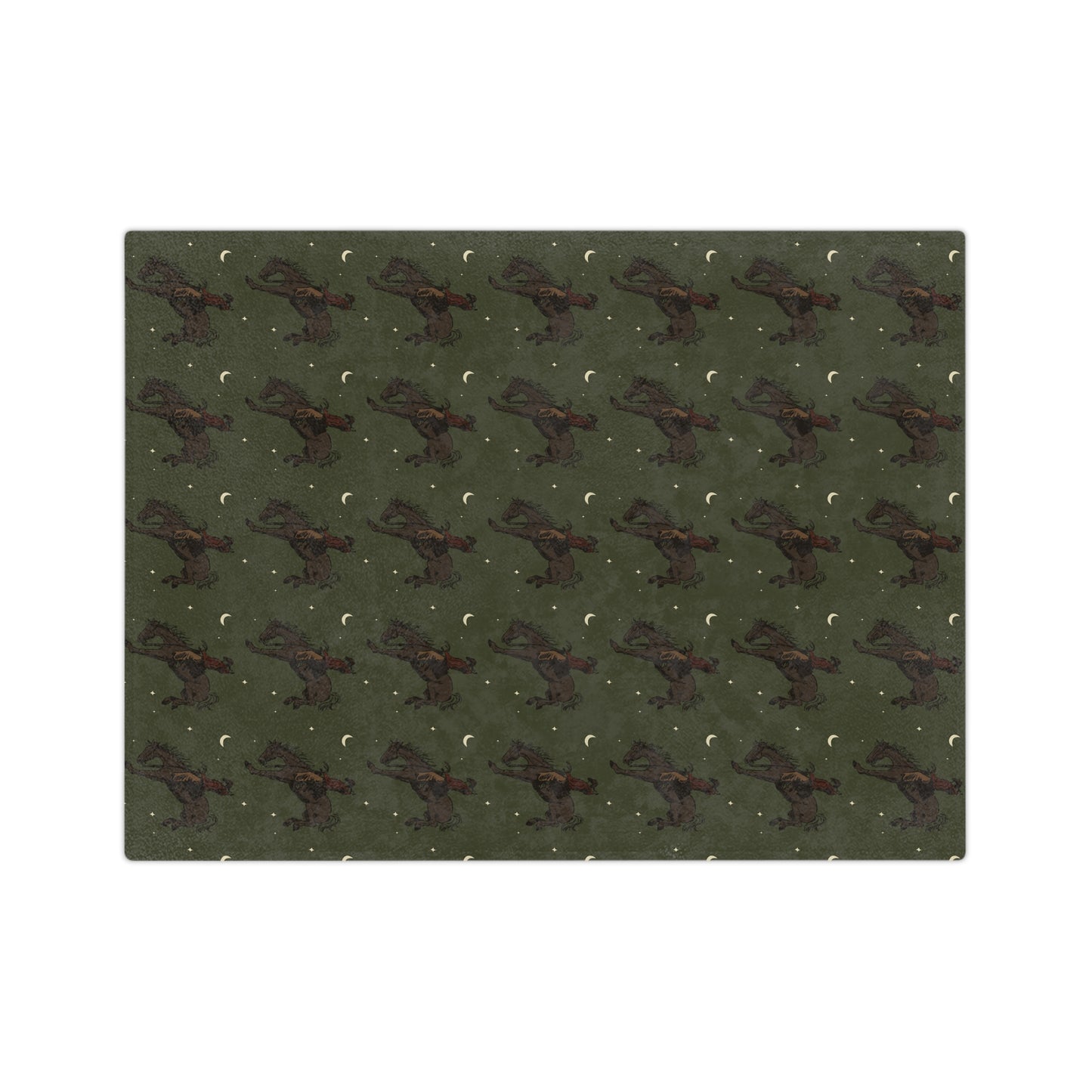 Green Midnight Cowboy, Western, Rodeo, Microfiber Blanket
