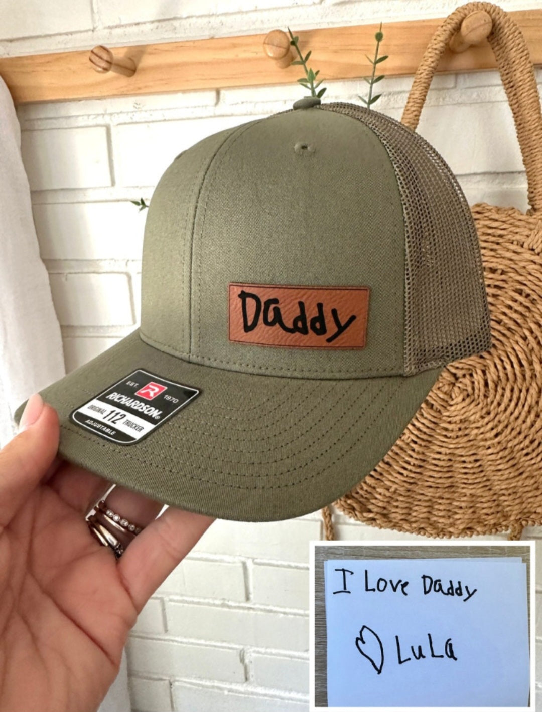 Custom Handwriting Leather Patch Hat