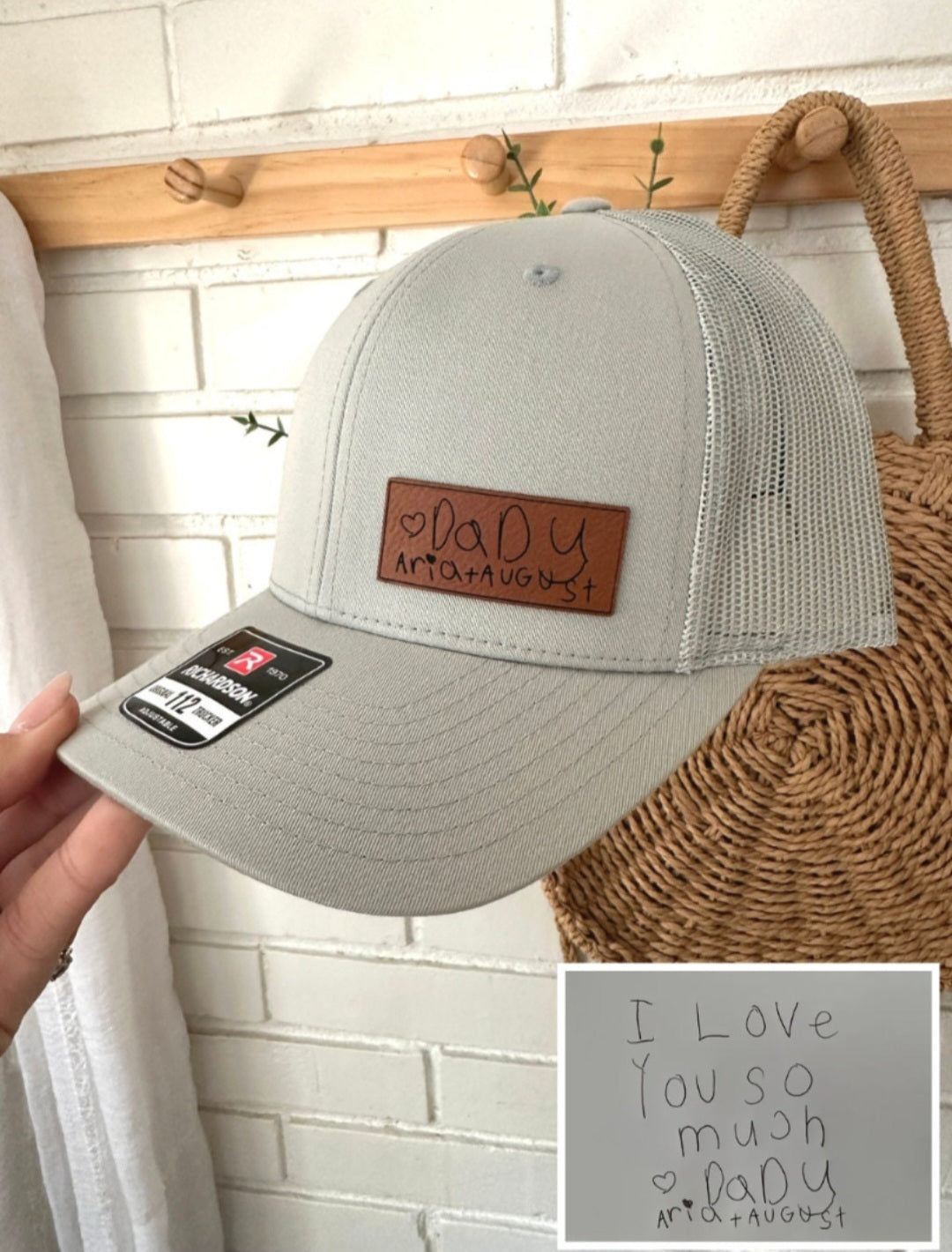 Custom Handwriting Leather Patch Hat