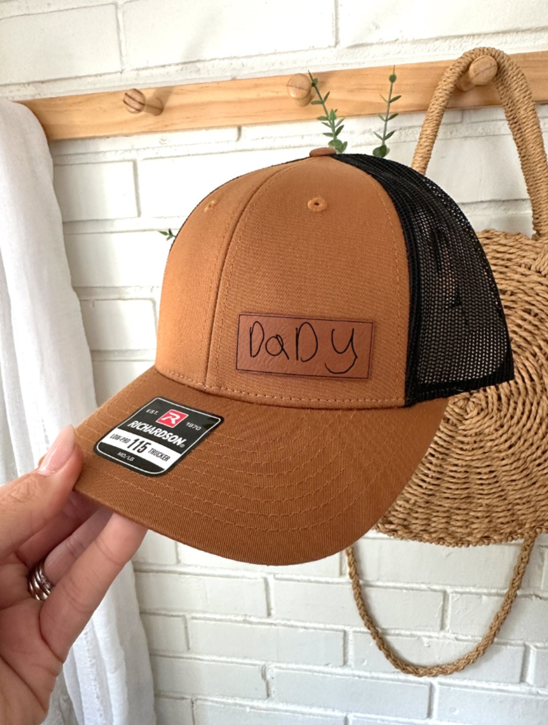 Custom Handwriting Leather Patch Hat