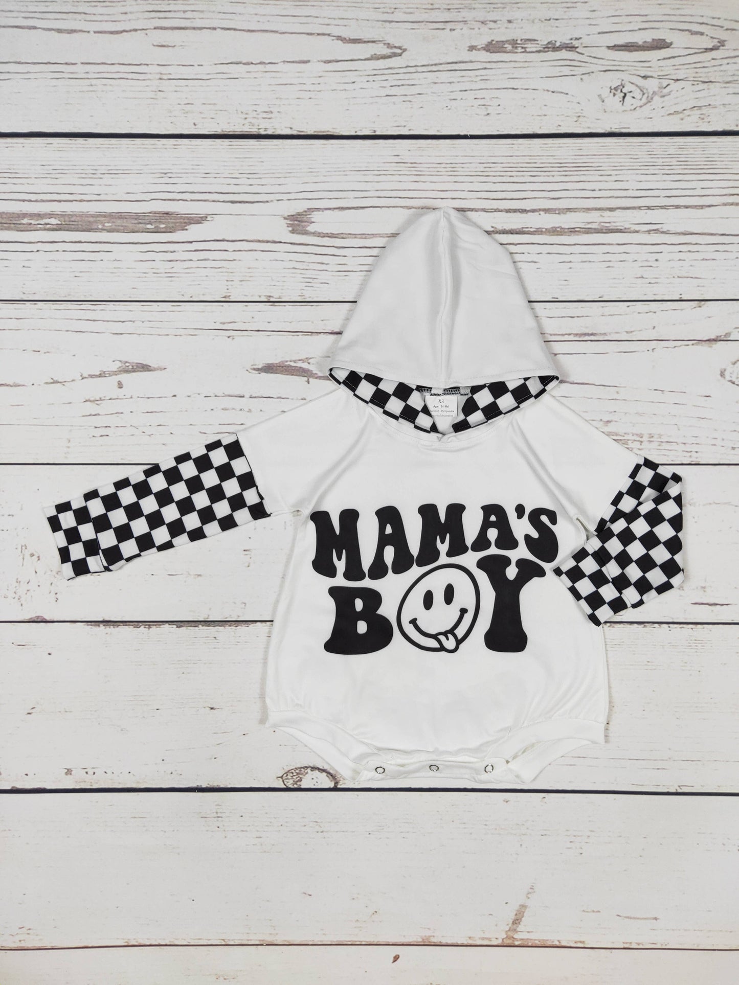 MAMA'S BOY Checkered Romper