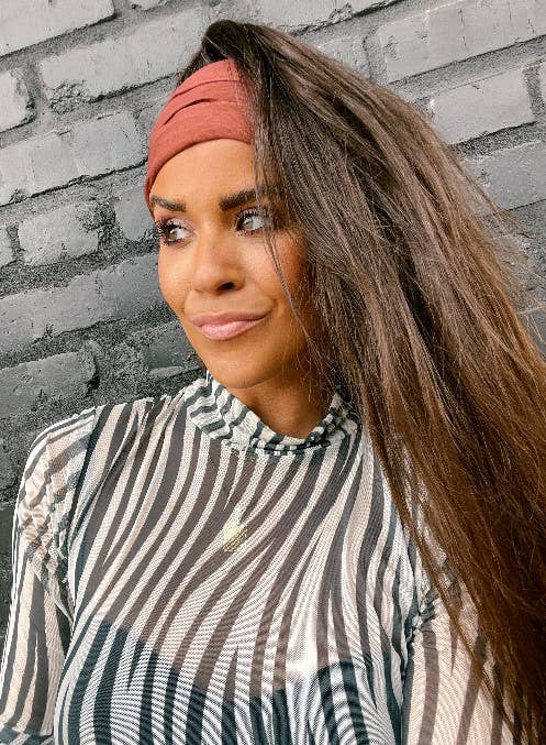 Solid Rust Stretchy Head Wrap