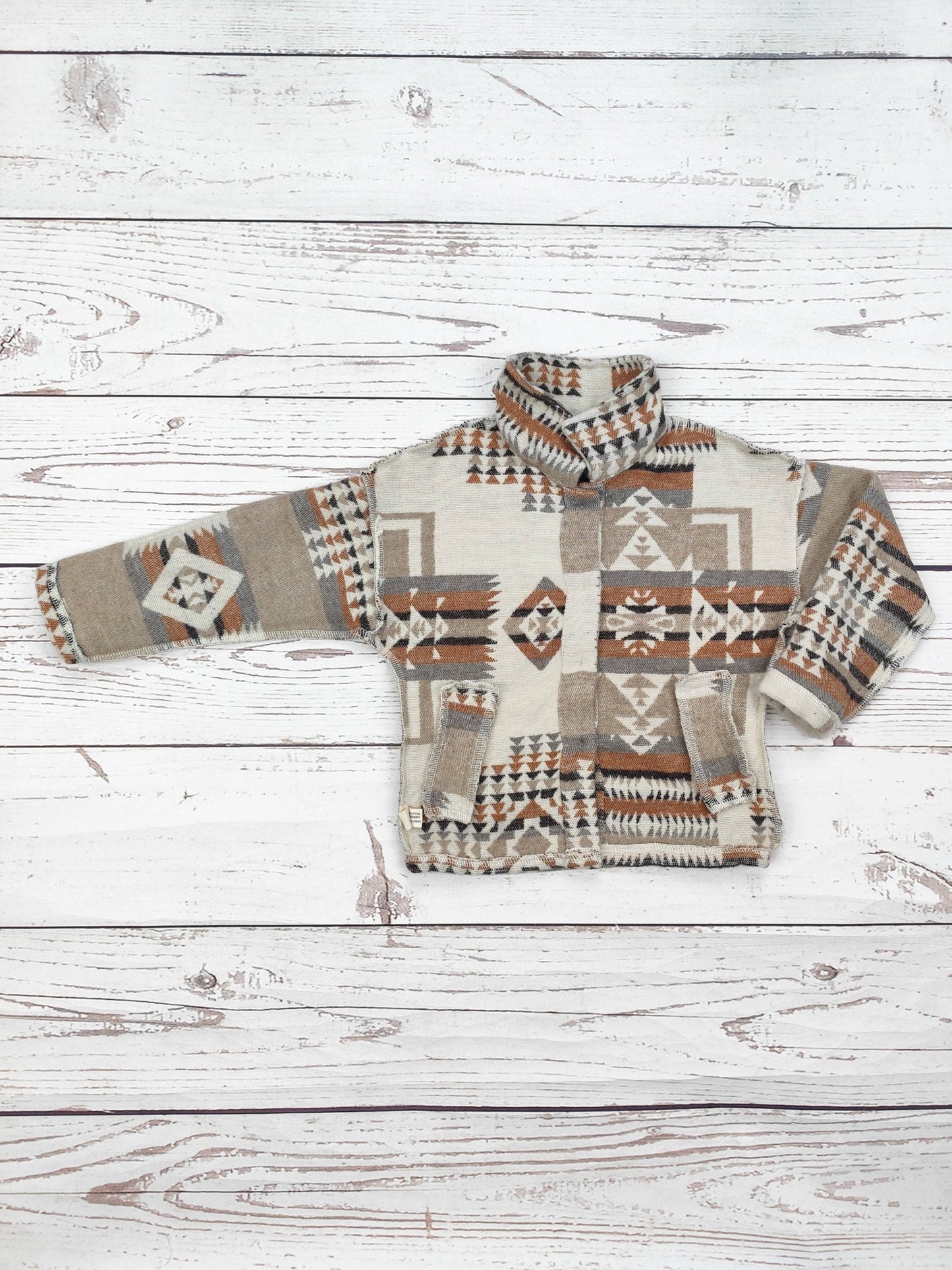 Kids Khaki Aztec Shacket
