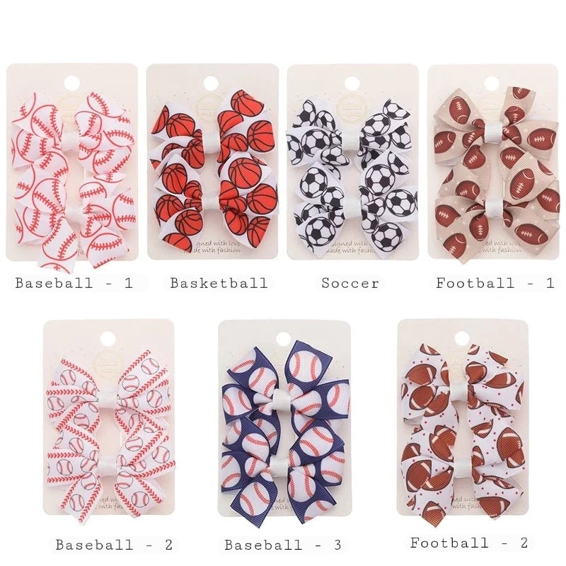 Kids Sports Bow Clips - Multiple Styles!