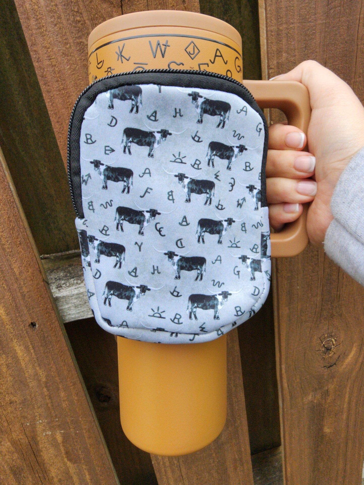 Cattle Brand Tumbler Buddy - Zipper Storage Pouch