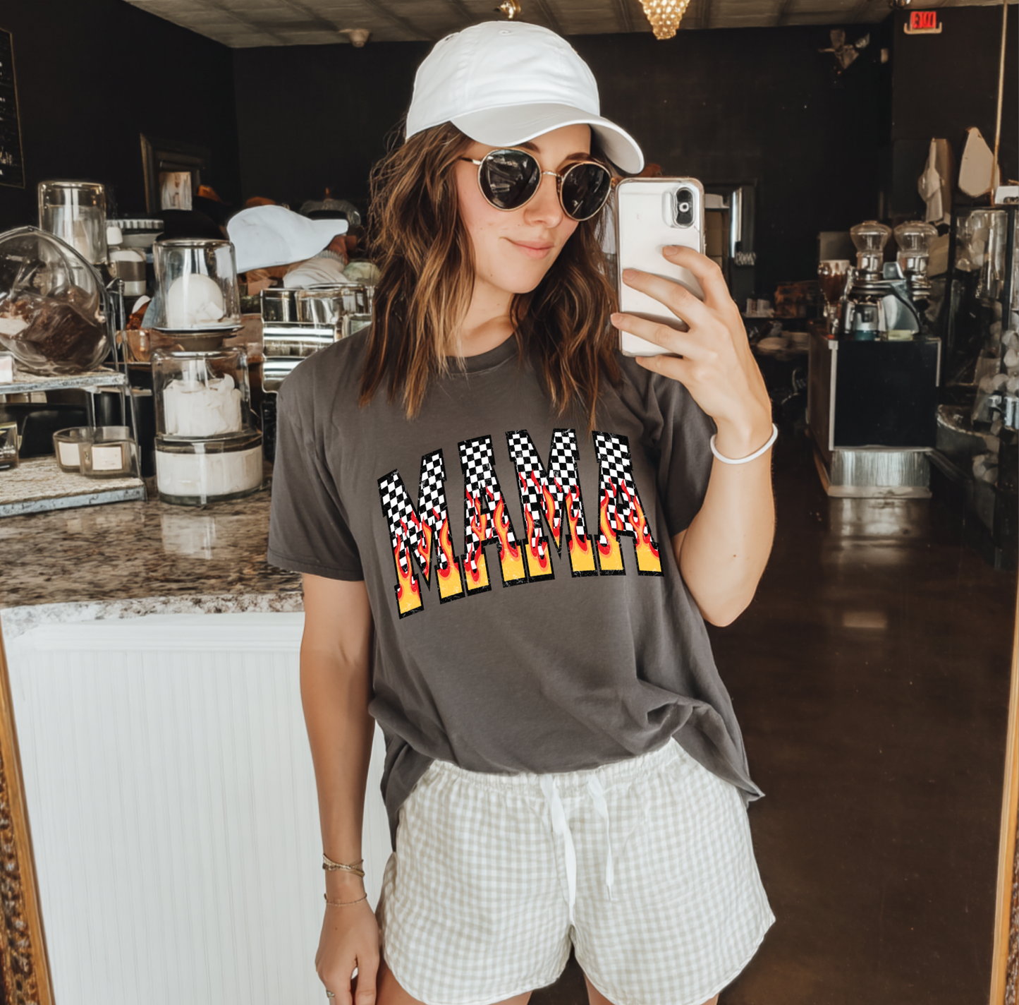 Adult Checkered Mama- Crewneck, Hoodie, or T-Shirt