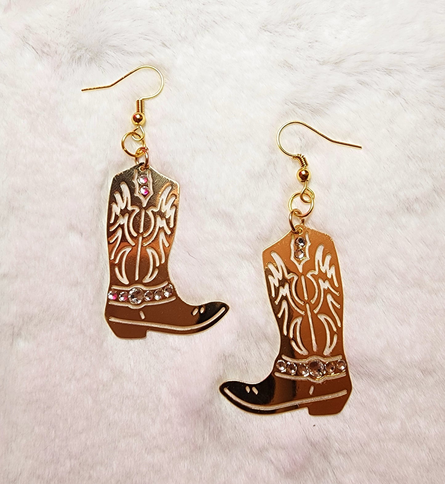 Gold Cowboy Boot Earrings
