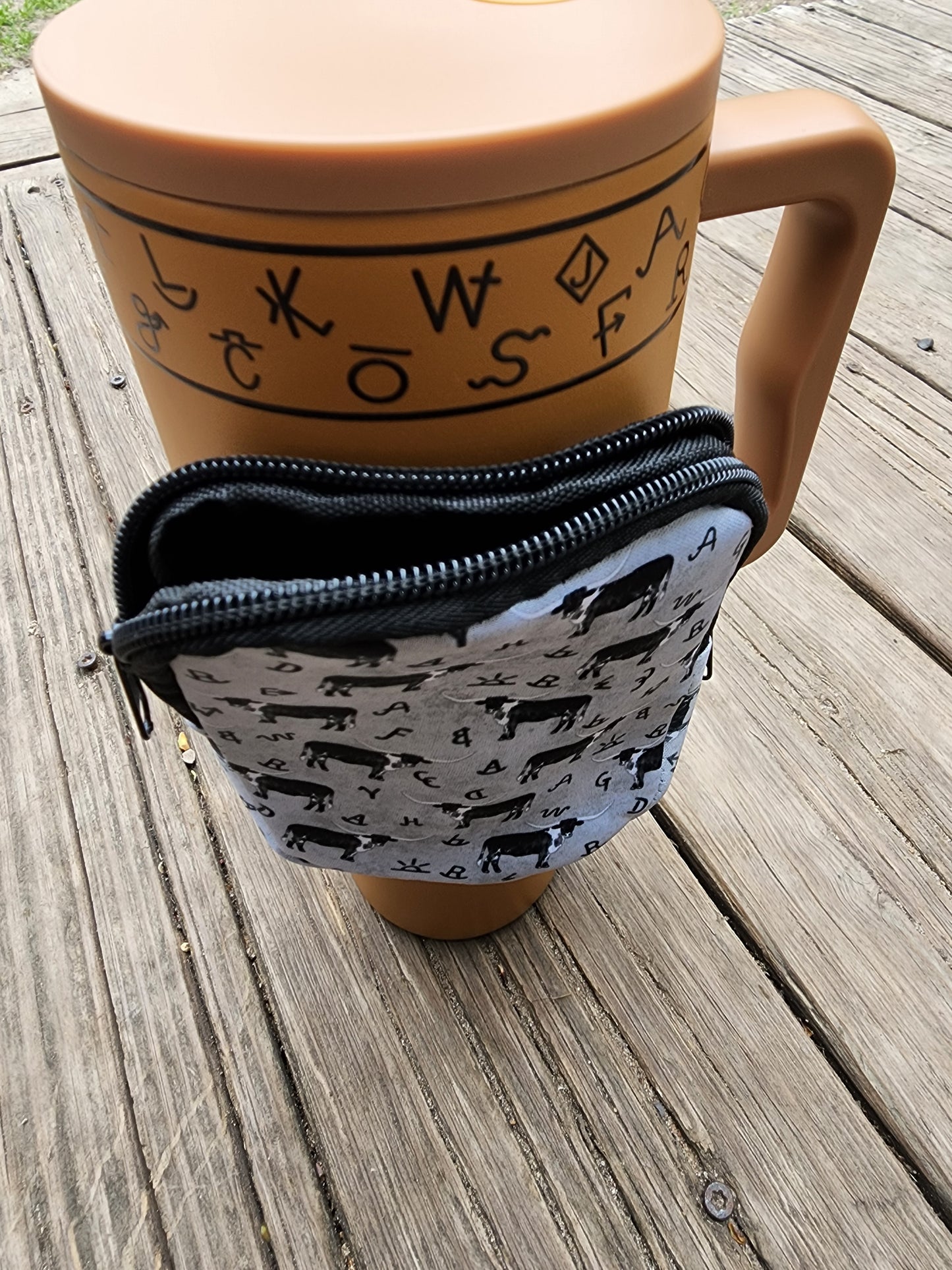 Cattle Brand Tumbler Buddy - Zipper Storage Pouch