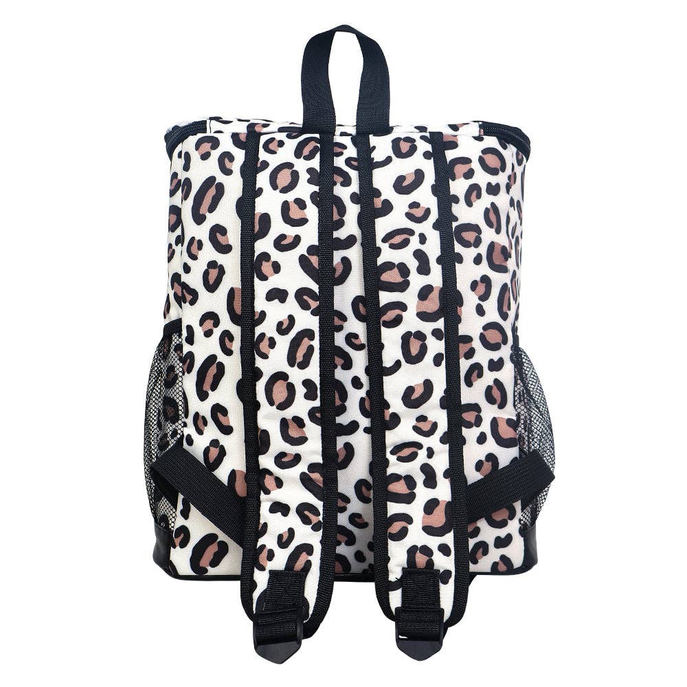 Backpack Travel Cooler Insulated Bag - Aztec and Leopard Print