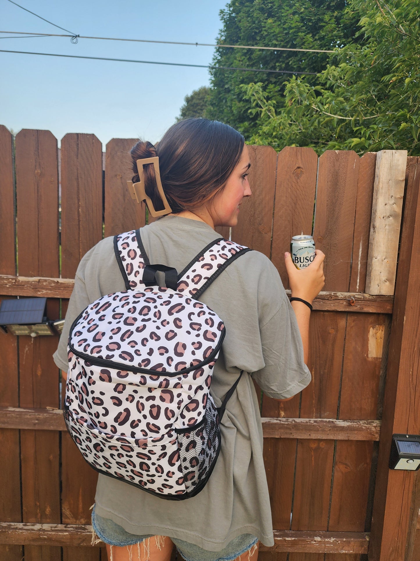 Backpack Travel Cooler Insulated Bag - Aztec and Leopard Print
