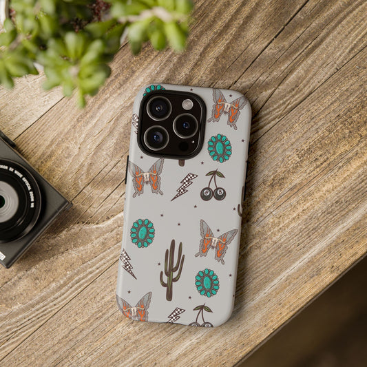 Turquoise Butterfly Western Grunge, Tough Phone Cases - Multiple Phone Styles!