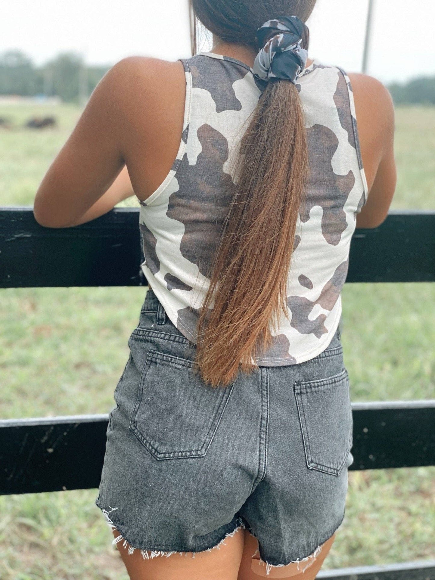 Brown Cowhide Stretchy Head Wrap