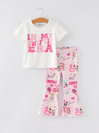 IN MY TS ERA Print - Top +Bell Bottom Pants Set