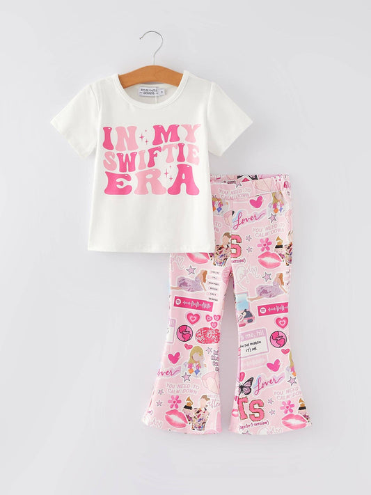 IN MY TS ERA Print - Top +Bell Bottom Pants Set