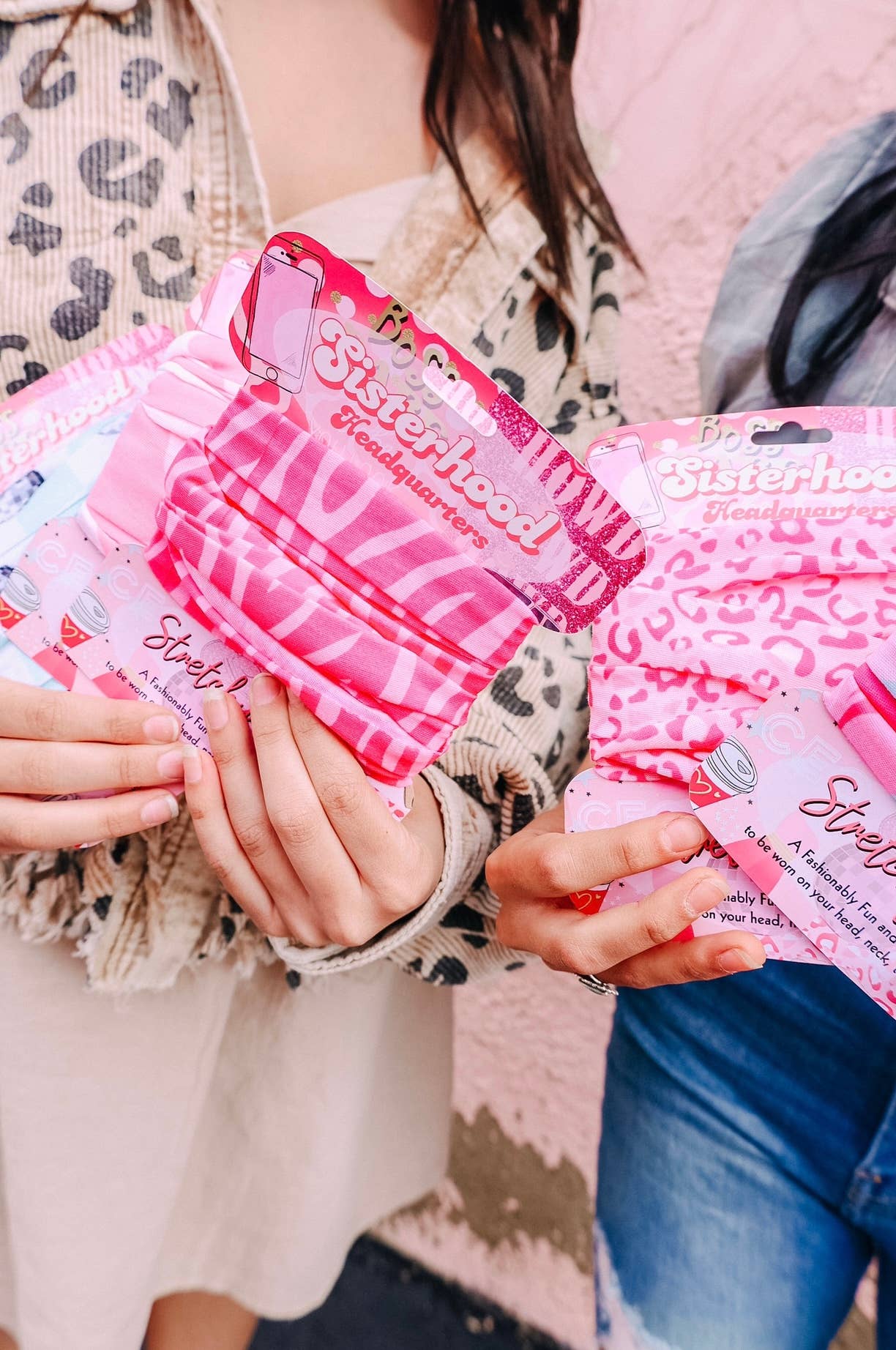 Pink Leopard Stretchy Head Wrap