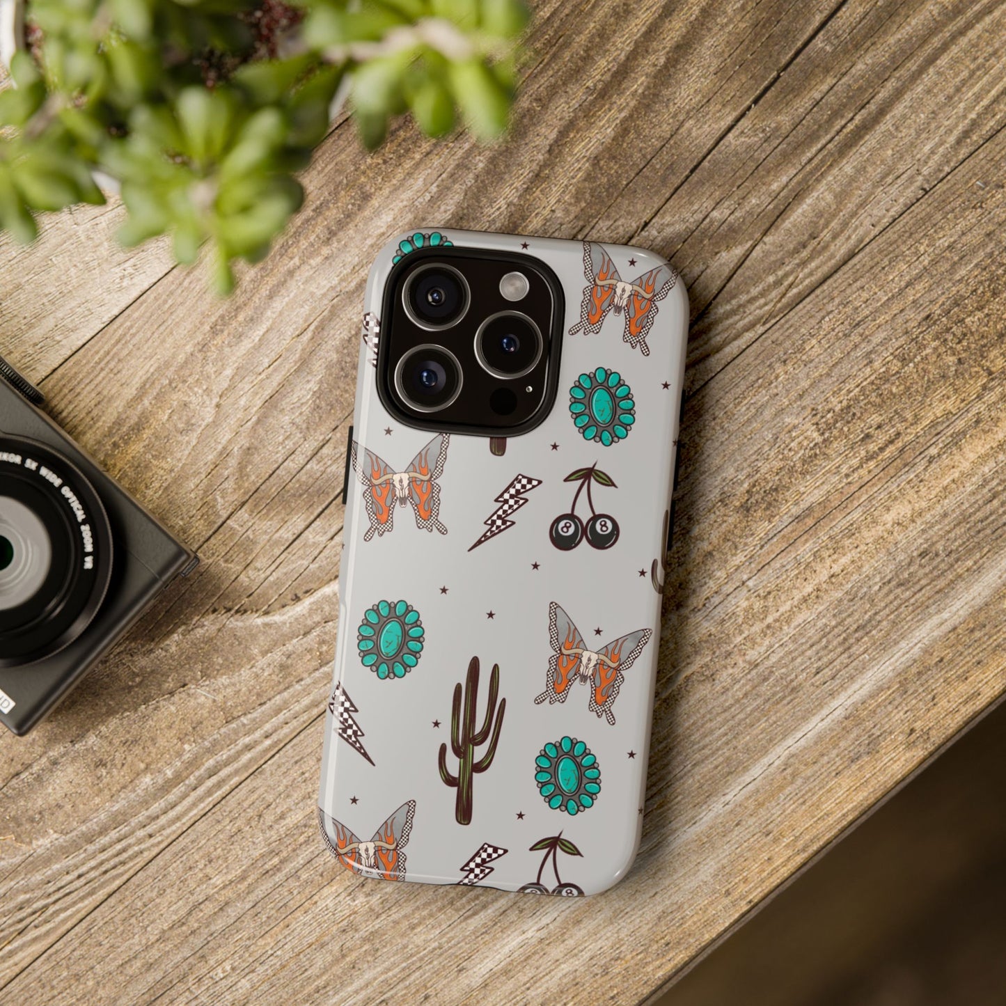 Turquoise Butterfly Western Grunge, Tough Phone Cases - Multiple Phone Styles!