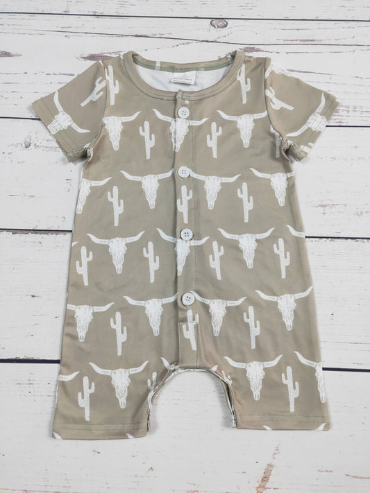 Kids Western Cactus and Cows Romper