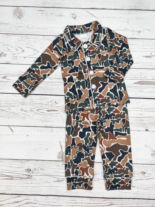 Kids Camouflage Print Sleepwear Set
