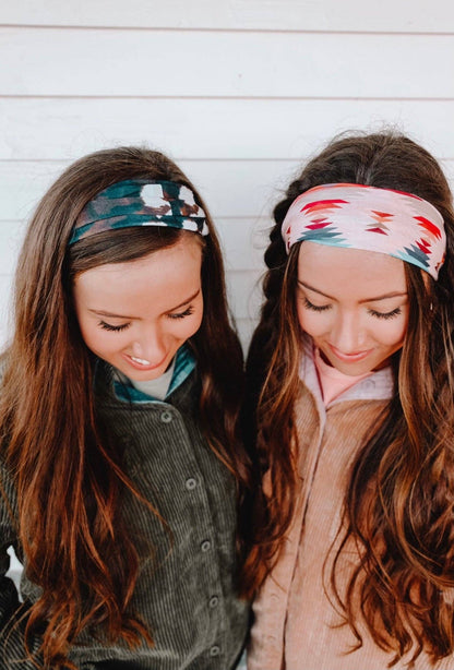 Brown Cowhide Stretchy Head Wrap