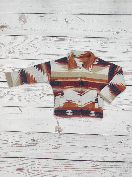 Kids Brown Aztec Shacket