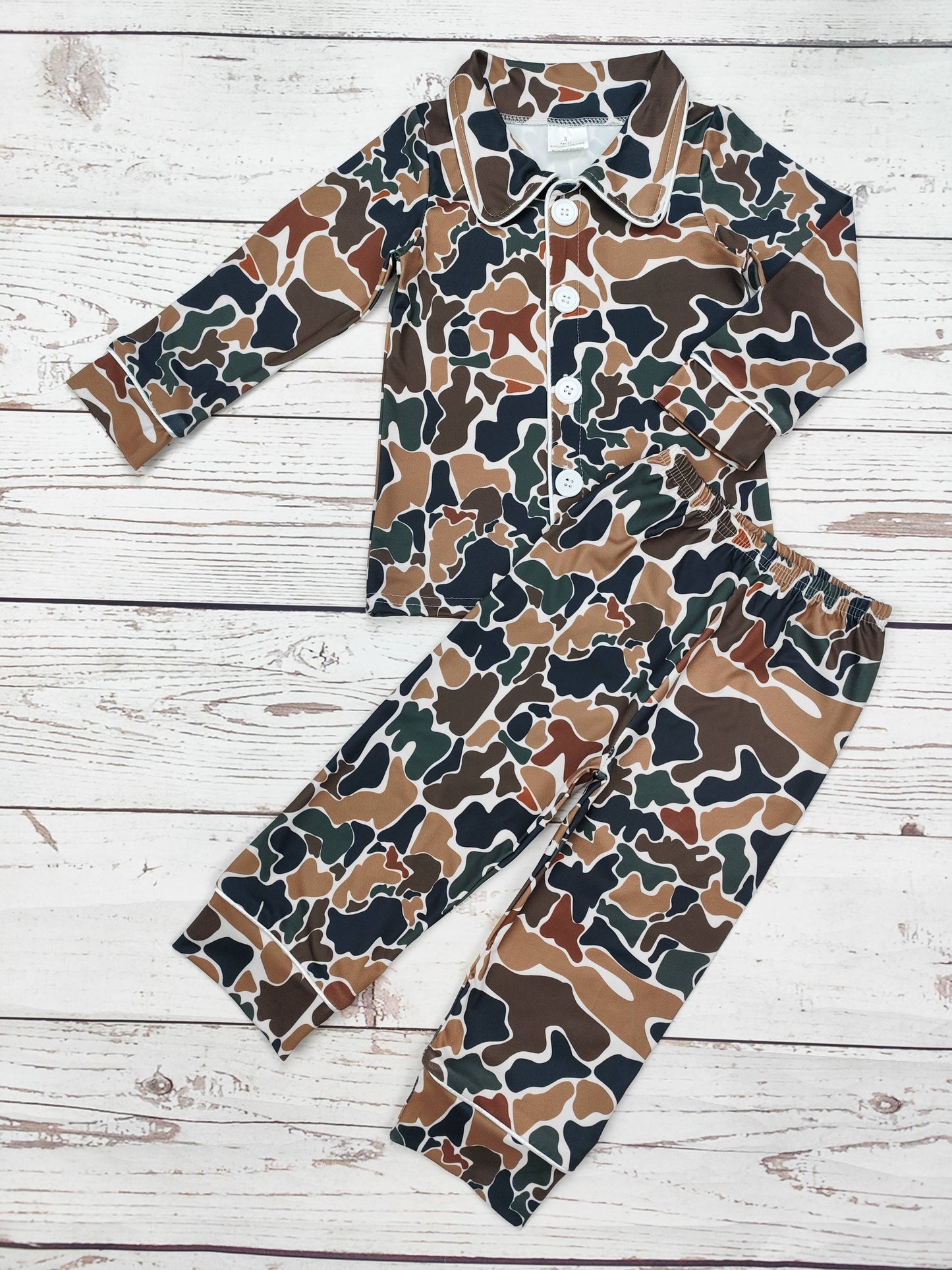 Kids Camouflage Print Sleepwear Set