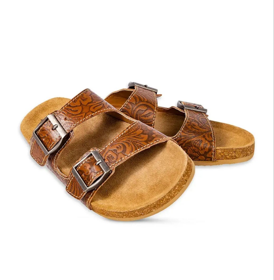 Tooled Leather Sandals - PRE-ORDER
