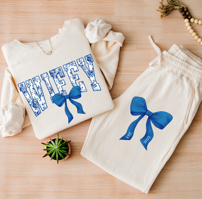 Customizable Wifey Bow Comfort Colors Matching Set - Multiple Colors