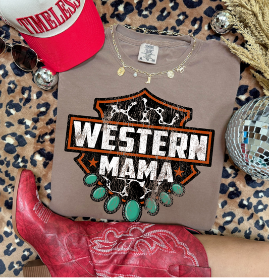 Western Mama Distressed -  Crewneck, Hoodie, or T-Shirt