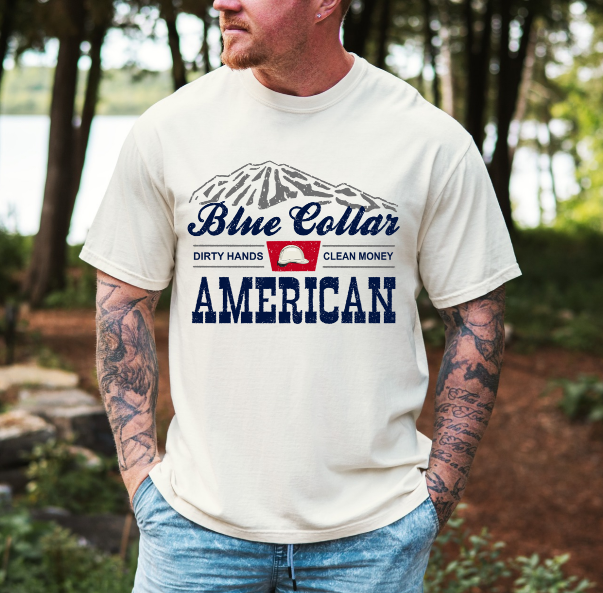 Blue Collar American -  Crewneck, Hoodie, or T-Shirt