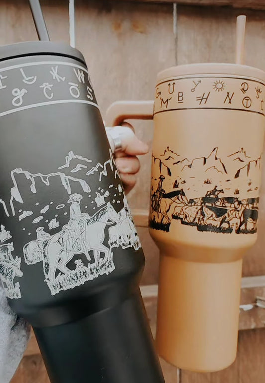 Western Branded Cattle Drive 40oz Tumbler - Multiple Colors!