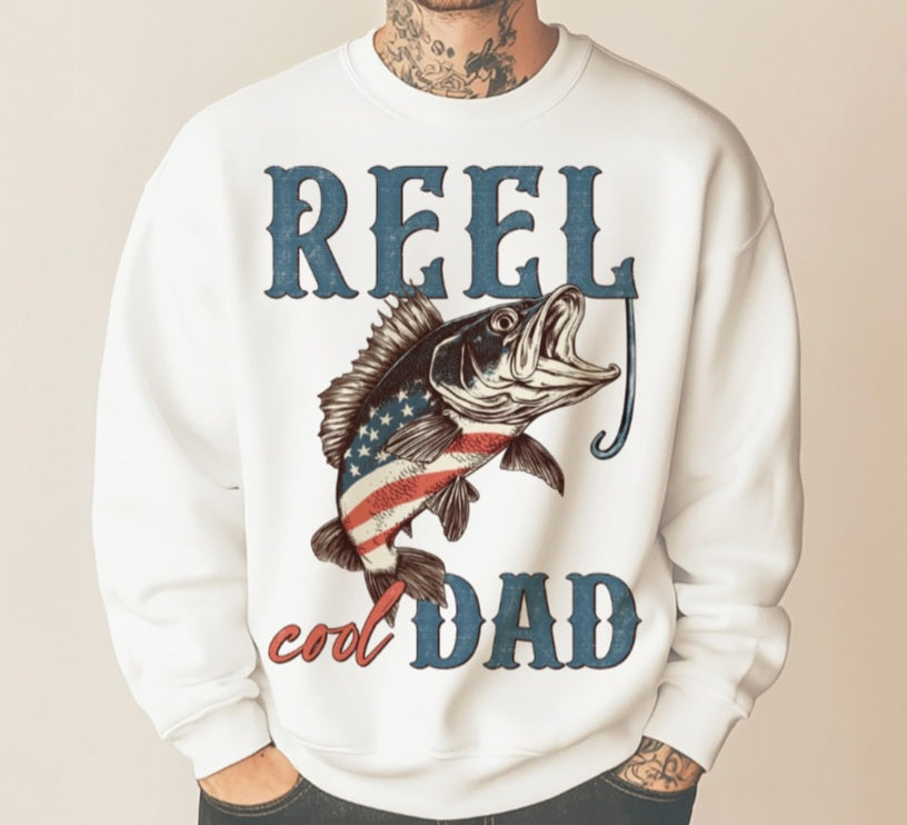 Reel Cool Dad -  Crewneck, Hoodie, or T-Shirt