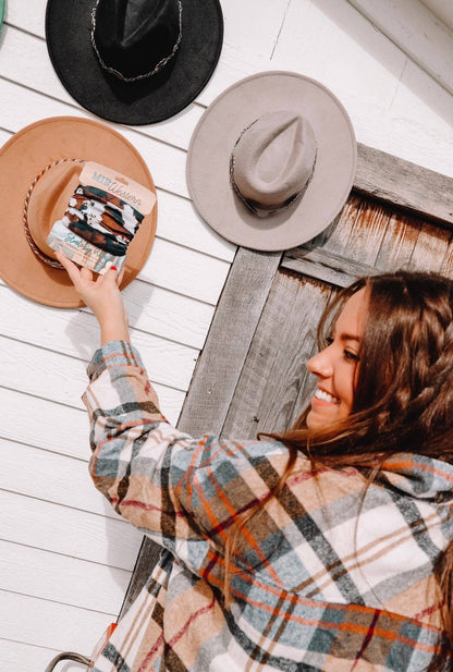 Brown Cowhide Stretchy Head Wrap