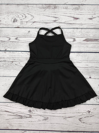 Kids Black Athletic Dress with Ruffle
