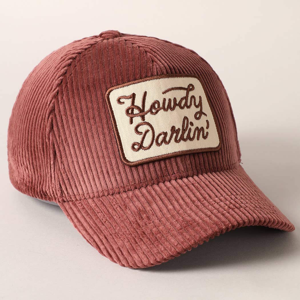 Howdy Darlin' Embroidery Patch Corduroy Hat