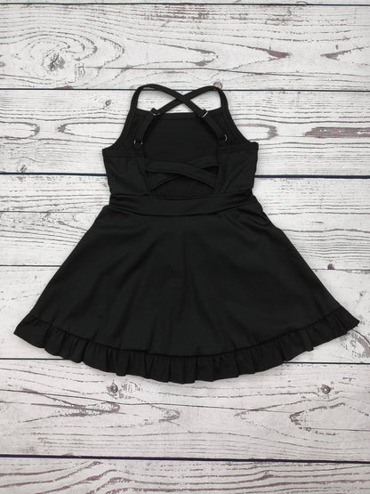 Kids Black Athletic Dress with Ruffle