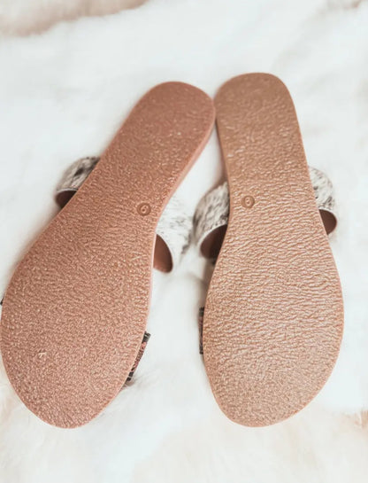 Tooled Leather and Cowhide Sandals - PRE-ORDER