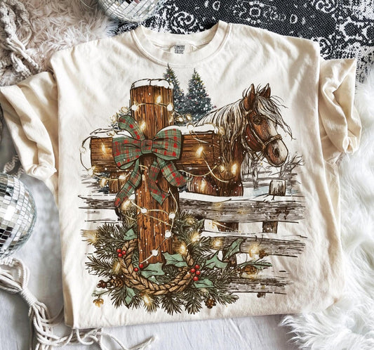 Cross and Horse -  Crewneck, Hoodie, or T-Shirt