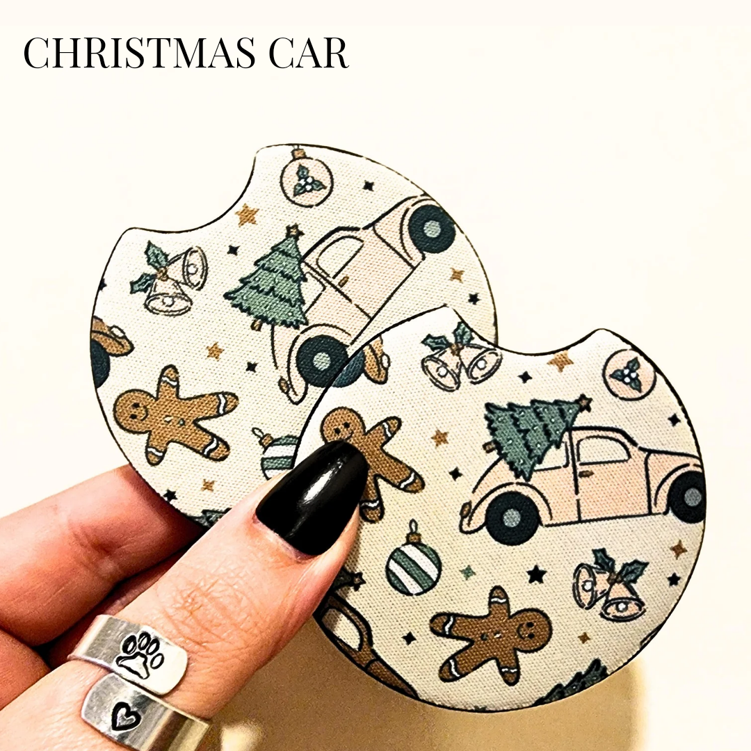 Holiday Car Coasters - MULTIPLE STYLES!