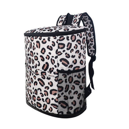 Backpack Travel Cooler Insulated Bag - Aztec and Leopard Print