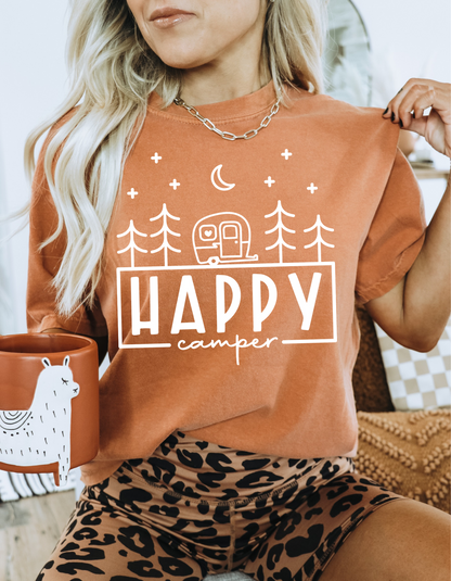 Happy Camper -  Crewneck, Hoodie, or T-Shirt