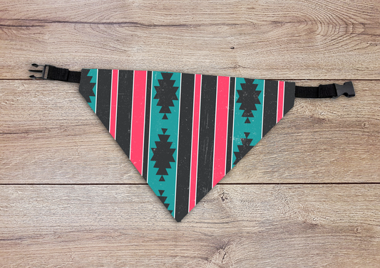 Vintage Pearl Snap Dog Bandana - Over The Collar