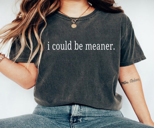 I Could Be Meaner -  Crewneck, Hoodie, or T-Shirt